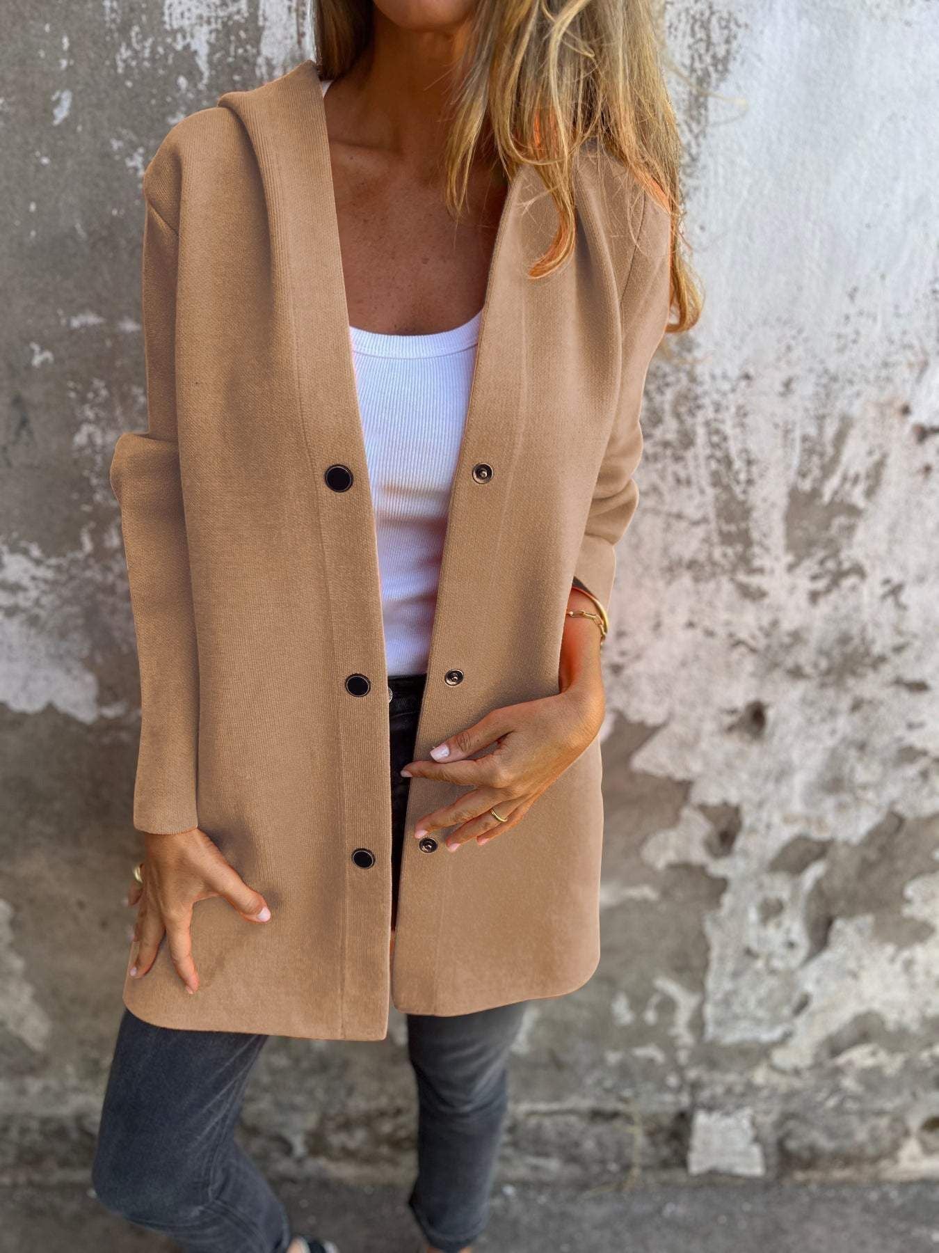 Cárdigan con Capucha Casual - Chaqueta de Mujer Estilosa y Cómoda