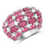 Bague de fiançailles en argent sterling avec rubis de 8,54 carats et topaze blanche