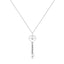 .925 Sterling Silver Heart and Lock Pendant Necklace with Diamond Accents