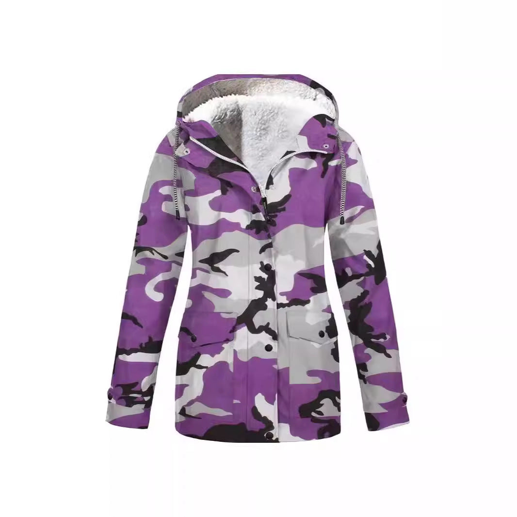 Hooded Camouflage Waterproof Outdoor Shell Jacket