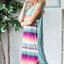 Vestido sin mangas a rayas con escote en V atemporal para mujeres
