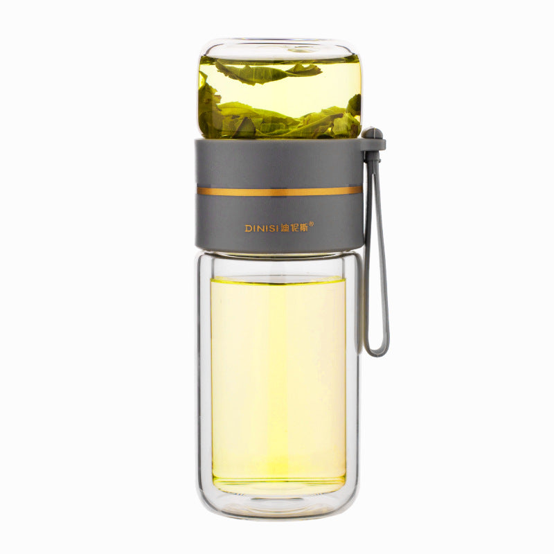 Bouteille d'eau en verre premium avec infuseur à thé