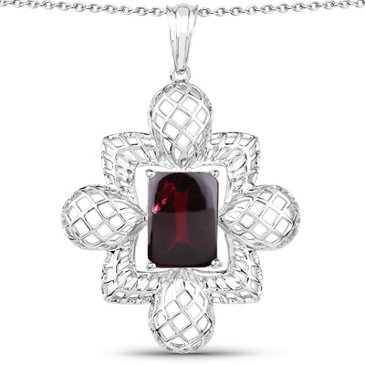 Pendentif en argent sterling .925 avec grenat véritable de 8,00 carats