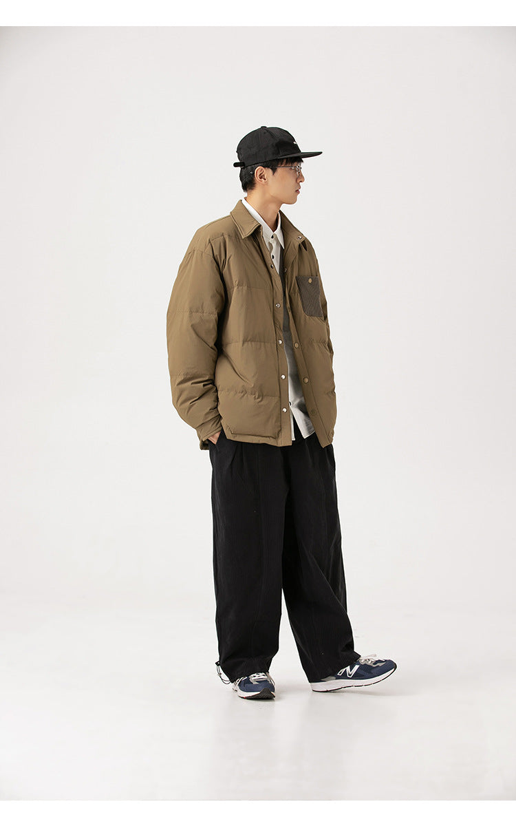 Chaqueta de plumas ligera impermeable para hombre