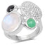 5.90 Carat Multi Stone Sterling Silver Cocktail Ring