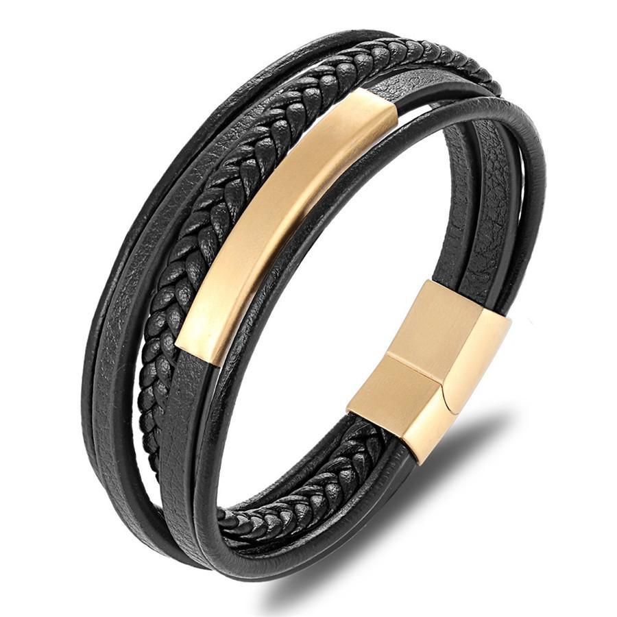 Classic Genuine Leather Multilayer Bracelet for Men