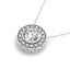 Colgante de Halo de Diamante en Oro Blanco de 14k con Diamante Central Engastado