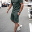 Men's Plus Size Round Neck Short Sleeve Top and Shorts Set