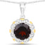 Pendentif en Grenat et Diamant de 2,32 Carats en Or 14K et Argent