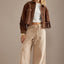 Manteau Trench Élégant Marron avec Détails en Frange au Col