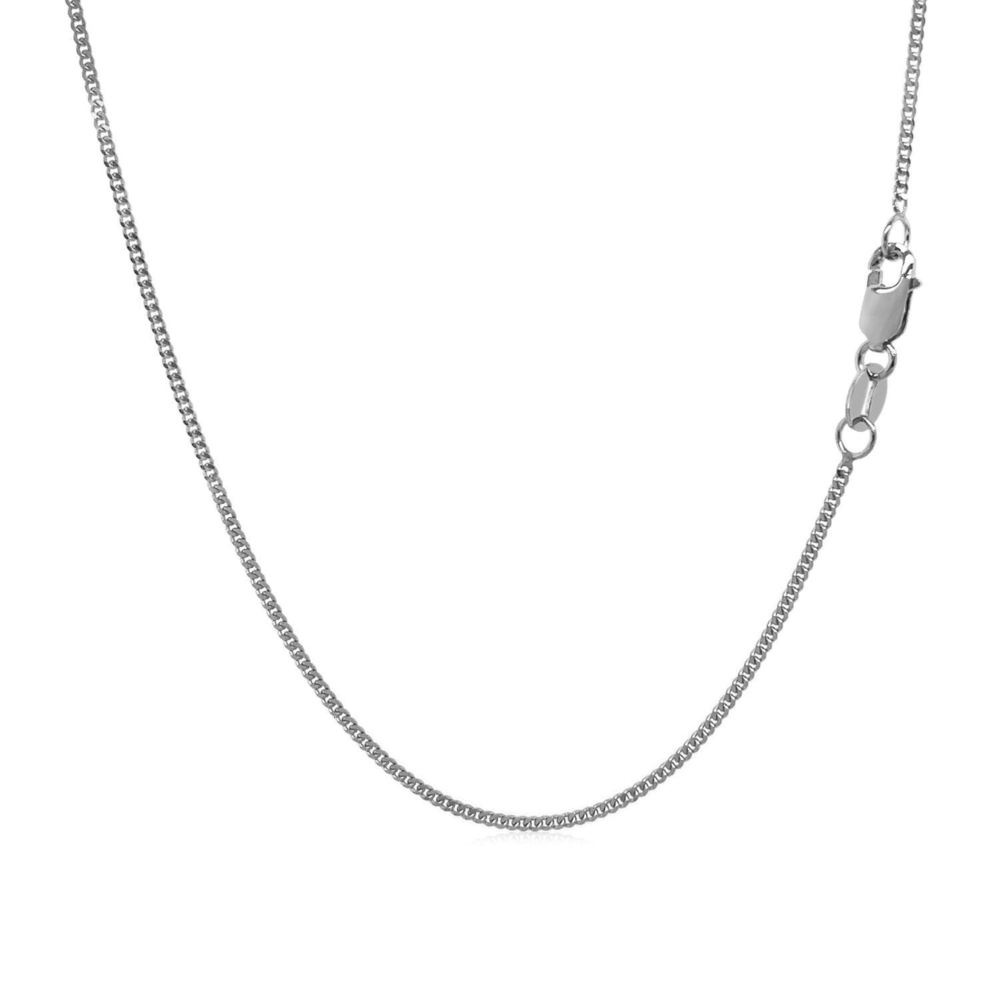 Chaîne Gourmette en Or Blanc 10k - Élégance 1,0 mm