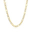 Cadena Figaro Sólida Pave de Oro Amarillo de 14K de 4.0mm