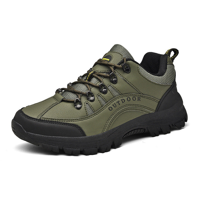Men's Low-Top Leather Hiking Boots for Autumn & Winter