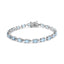 .925 Sterling Silver 11.0 Cttw Light Blue Topaz Link Bracelet - 7 inch