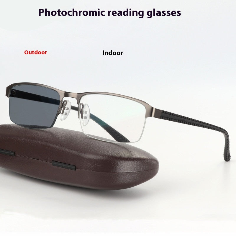 Gafas de lectura fotochromáticas con marco de aleación y transición solar