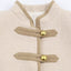 Chaqueta Abrigo con Botones y Nudos de Cuerda en Hombros Acolchados