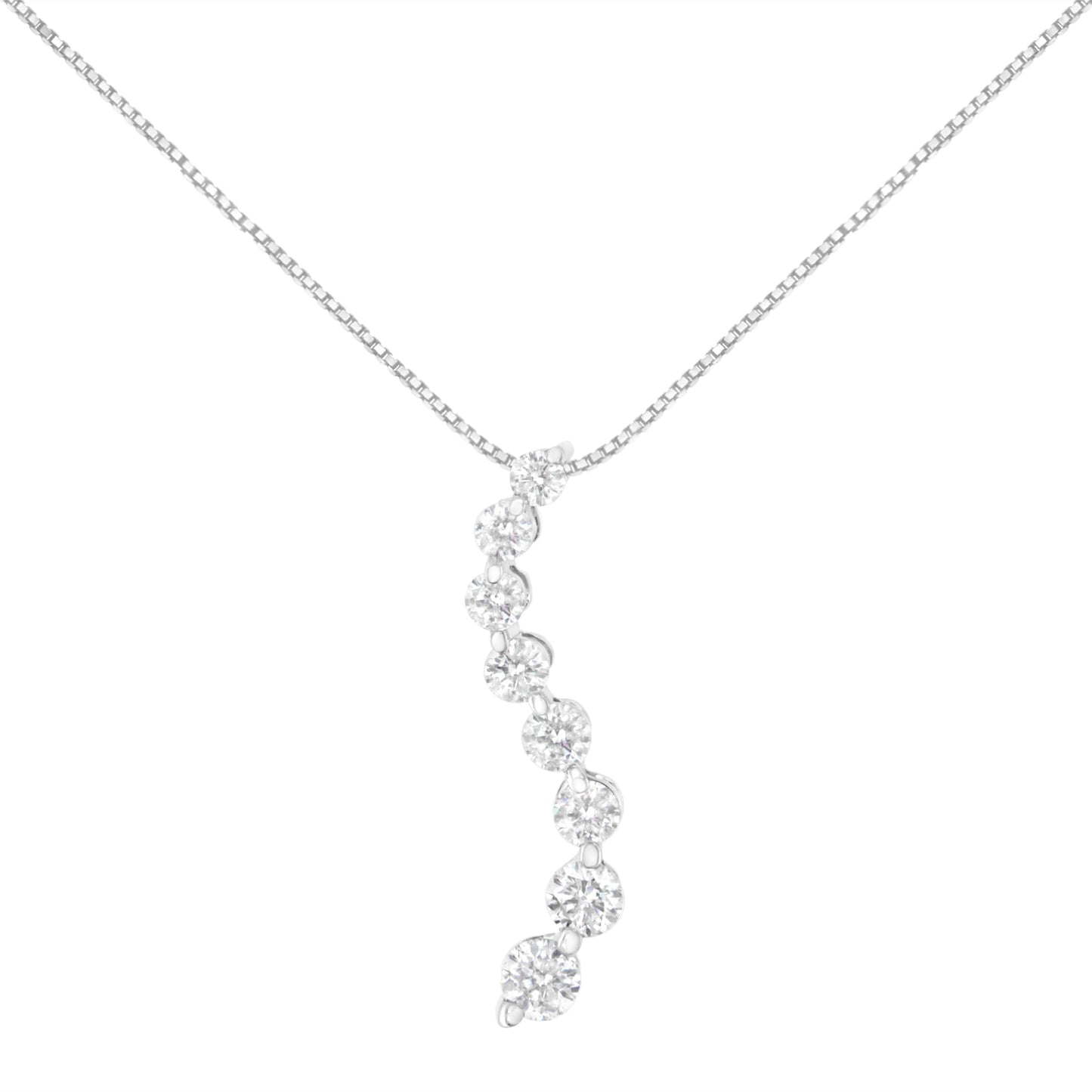 Collar con colgante en forma de S de diamantes en oro blanco de 14K - 3.0 Cttw
