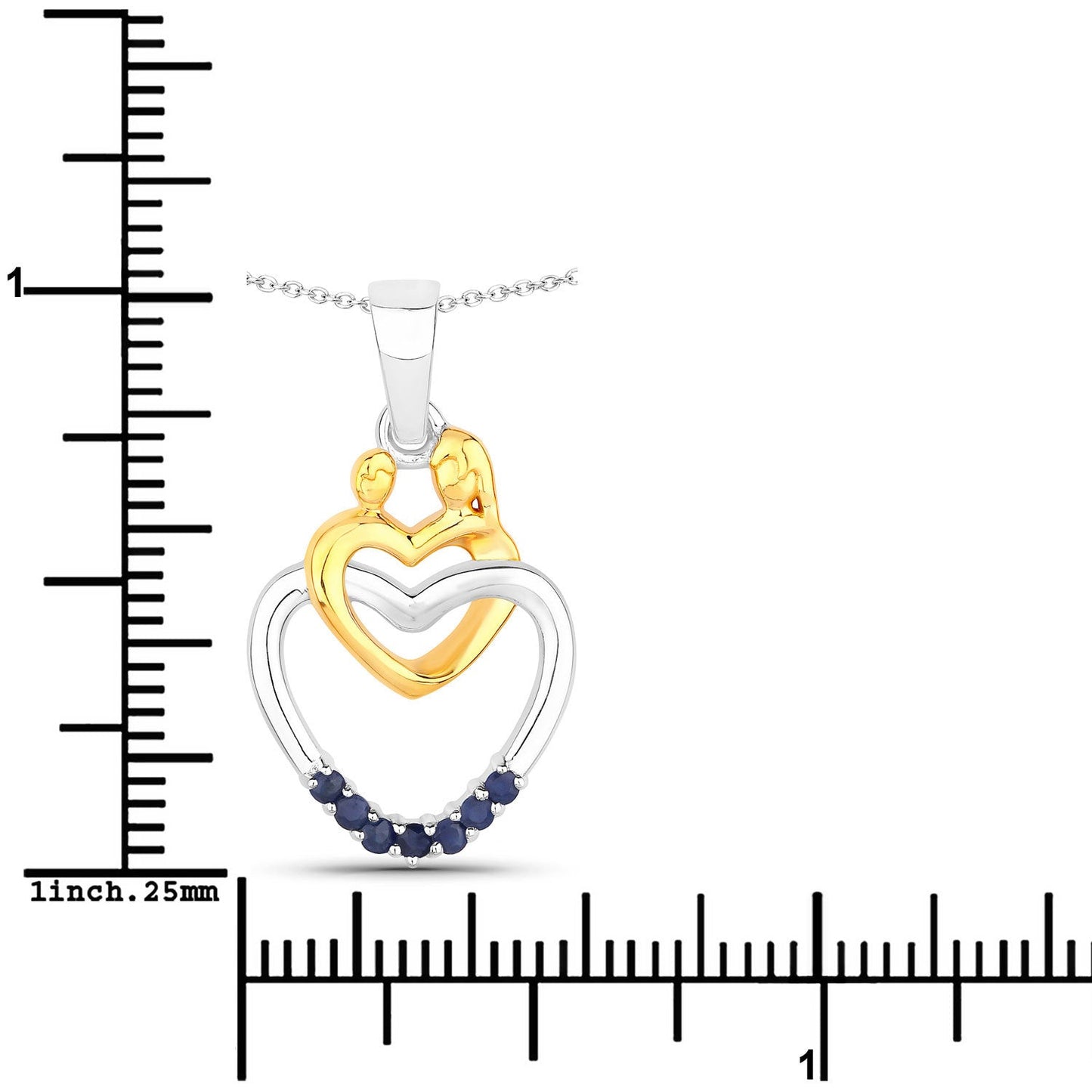 Pendentif en argent sterling avec saphir bleu véritable de 0,14 carat