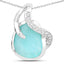 2.58 Carat Genuine Amazonite & White Topaz Pendant in Sterling Silver