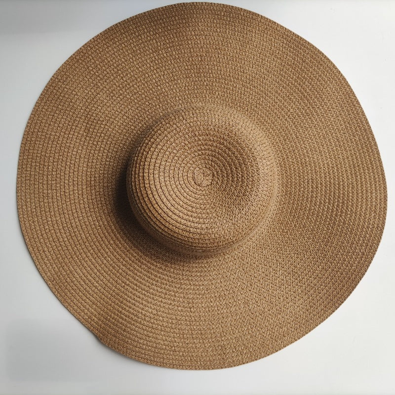 Light Board 14CM Big Brim Straw Hat for Women