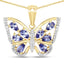1.75 Carat Genuine Tanzanite & White Zircon Pendant in Sterling Silver