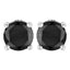 14K White Gold Round Black Diamond Stud Earrings