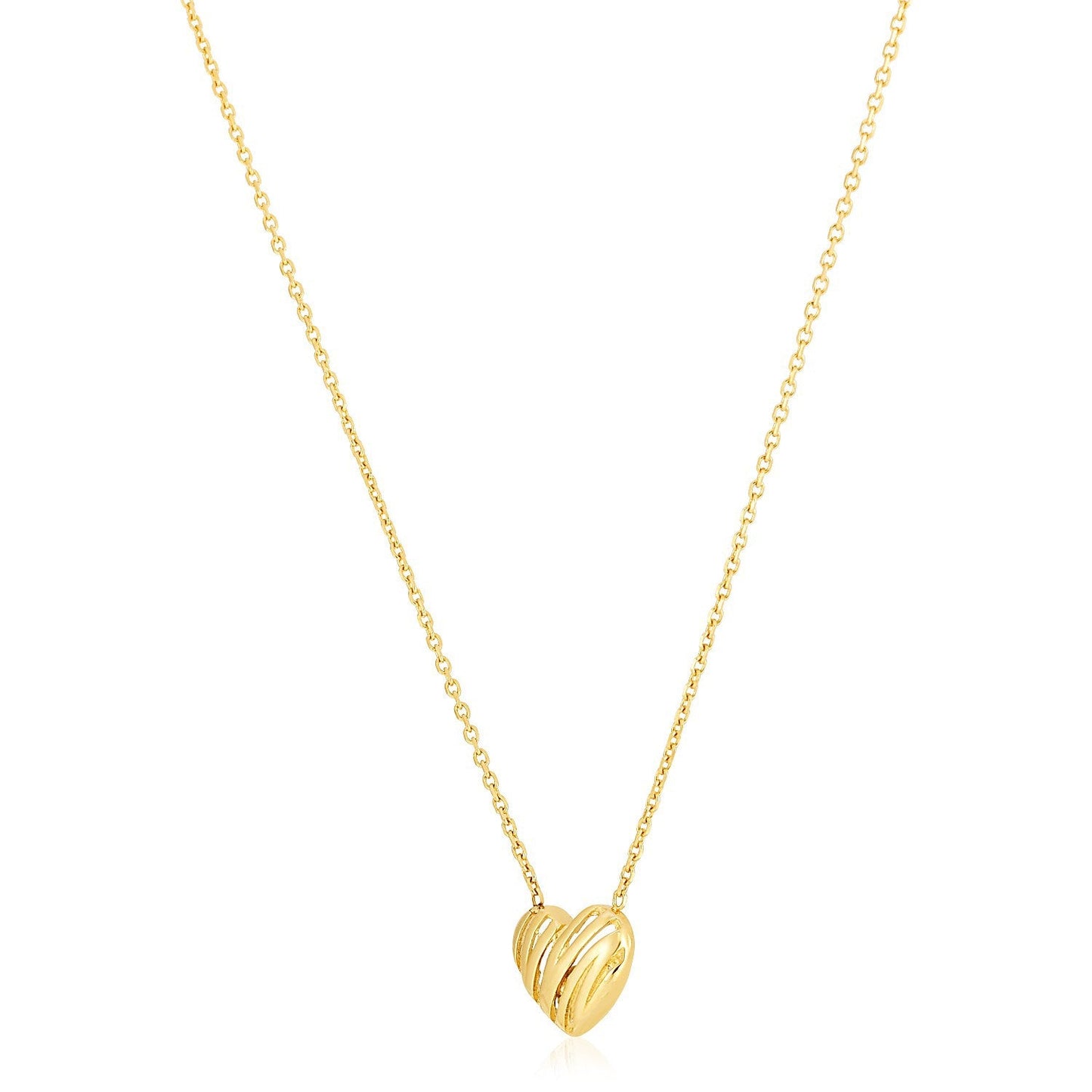 Collar de Corazón Scribbles de Oro Amarillo de 14k con Acabado Pulido