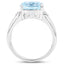 Bague en argent sterling avec topaze bleue et topaze blanche de 4,58 carats