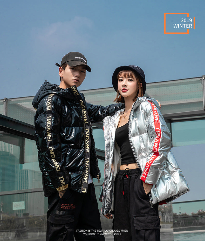 Glossy Hooded Down Jacket for Men