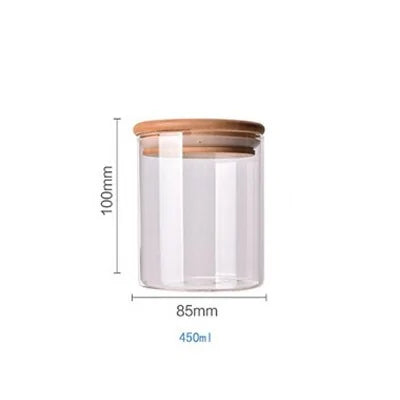 Contenants de stockage alimentaire en verre borosilicate recouverts de bambou