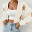 Christmas Embroidery Pattern Knitted Cardigan
