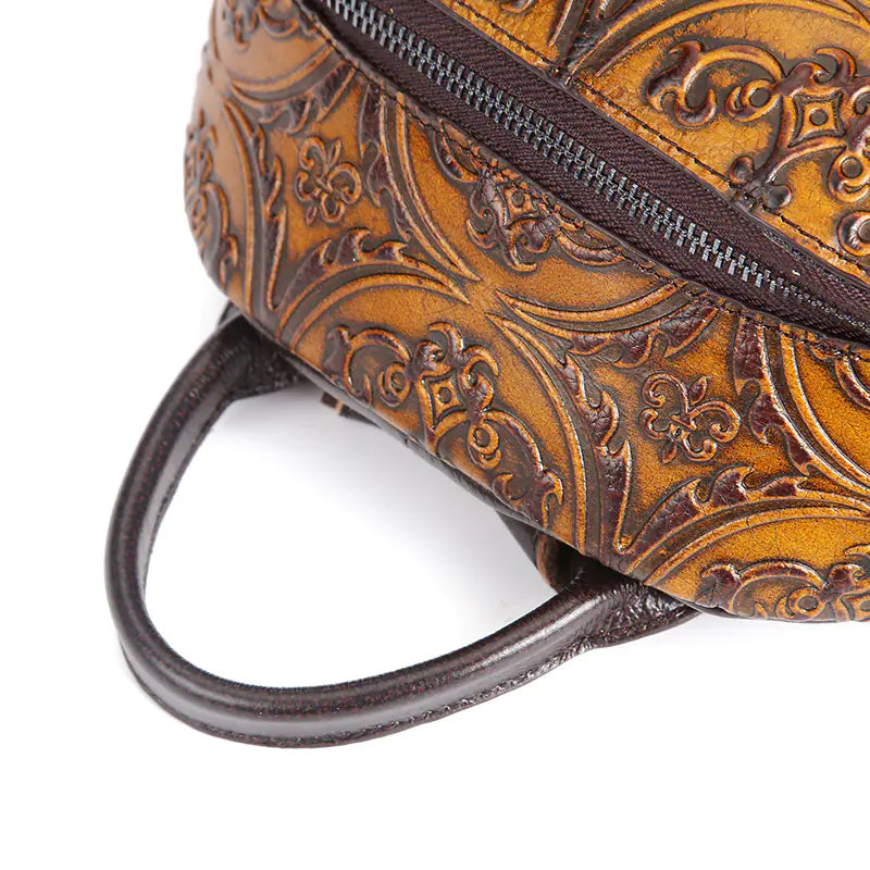 Mochila de Cuero Genuino Retro de Lujo para Mujeres