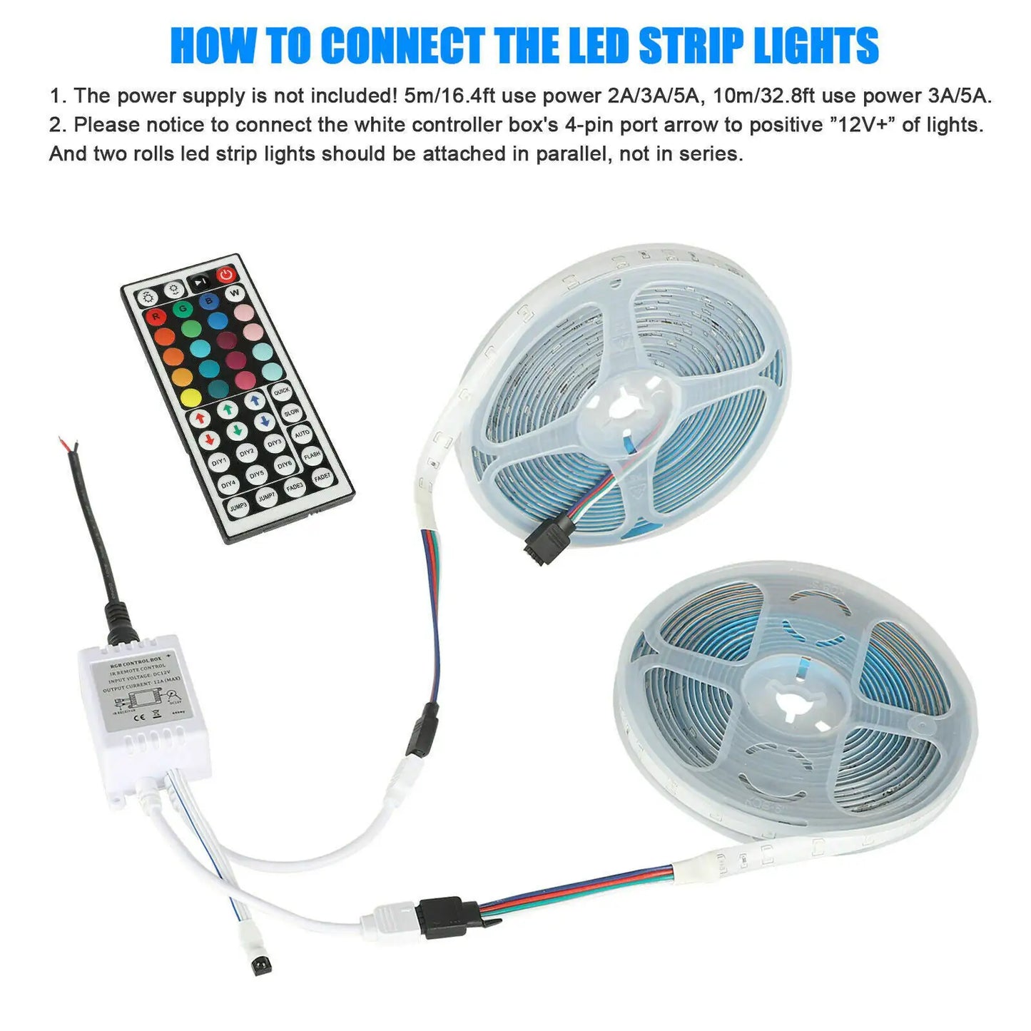 Rubans LED RGB flexibles de 32 pieds avec télécommande