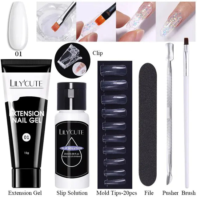 LILYCUTE Nail Extension Gel Set - Premium Nail Care