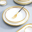 Ensemble de Plateaux à Dîner en Porcelaine Blanche à Bord Doré Mat