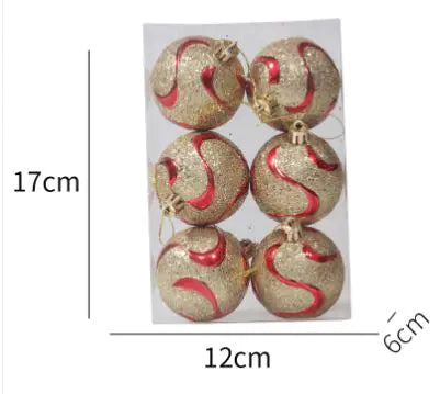 Vibrant Glitter Christmas Balls - Set of 6