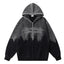 Chaqueta con Capucha de Letras en Gradiente de Inyección para Hombre