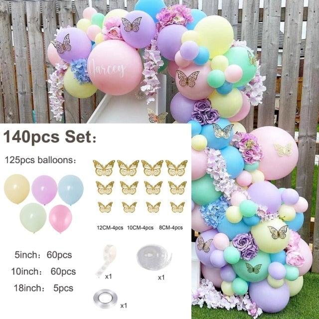 Pink Purple Chrome Rose Gold Balloon Garland Kit