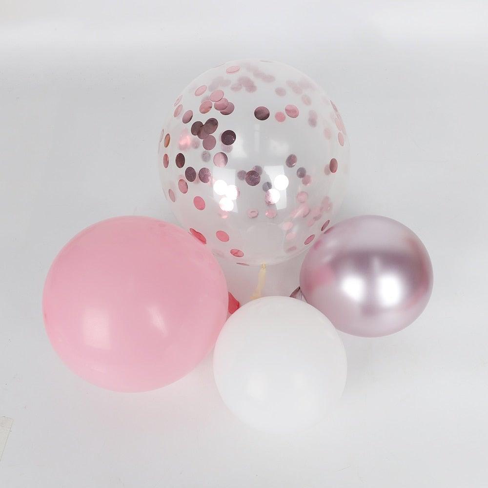 Pink Purple Chrome Rose Gold Balloon Garland Kit