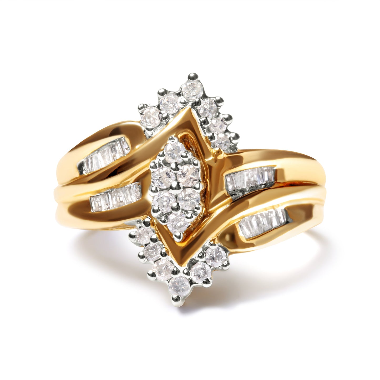 Anillo de Compromiso de Diamante Bicolor de 10K - 1/2 Cttw, Talla 7