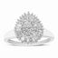 10K White Gold Diamond Pear Shaped Cocktail Ring - Size 5
