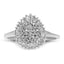10K White Gold Diamond Pear Shaped Cocktail Ring - Size 5