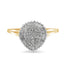 Anillo de cóctel de diamantes en oro amarillo de 10 quilates - Talla 4-1/4