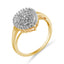 Anillo de cóctel de diamantes en oro amarillo de 10 quilates - Talla 4-1/4