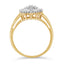 Anillo de cóctel de diamantes en oro amarillo de 10 quilates - Talla 4-1/4
