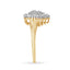 Anillo de cóctel de diamantes en oro amarillo de 10 quilates - Talla 4-1/4