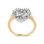 Anillo Ballerina en Forma de Corazón de Oro Amarillo de 10K con Diamantes - Talla 7
