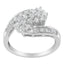 Anillo de Banda de Clúster de Diamantes en Oro Blanco de 14KT