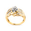 Anillo de Compromiso de Diamantes en Clúster de Oro Amarillo de 10K - Talla 7