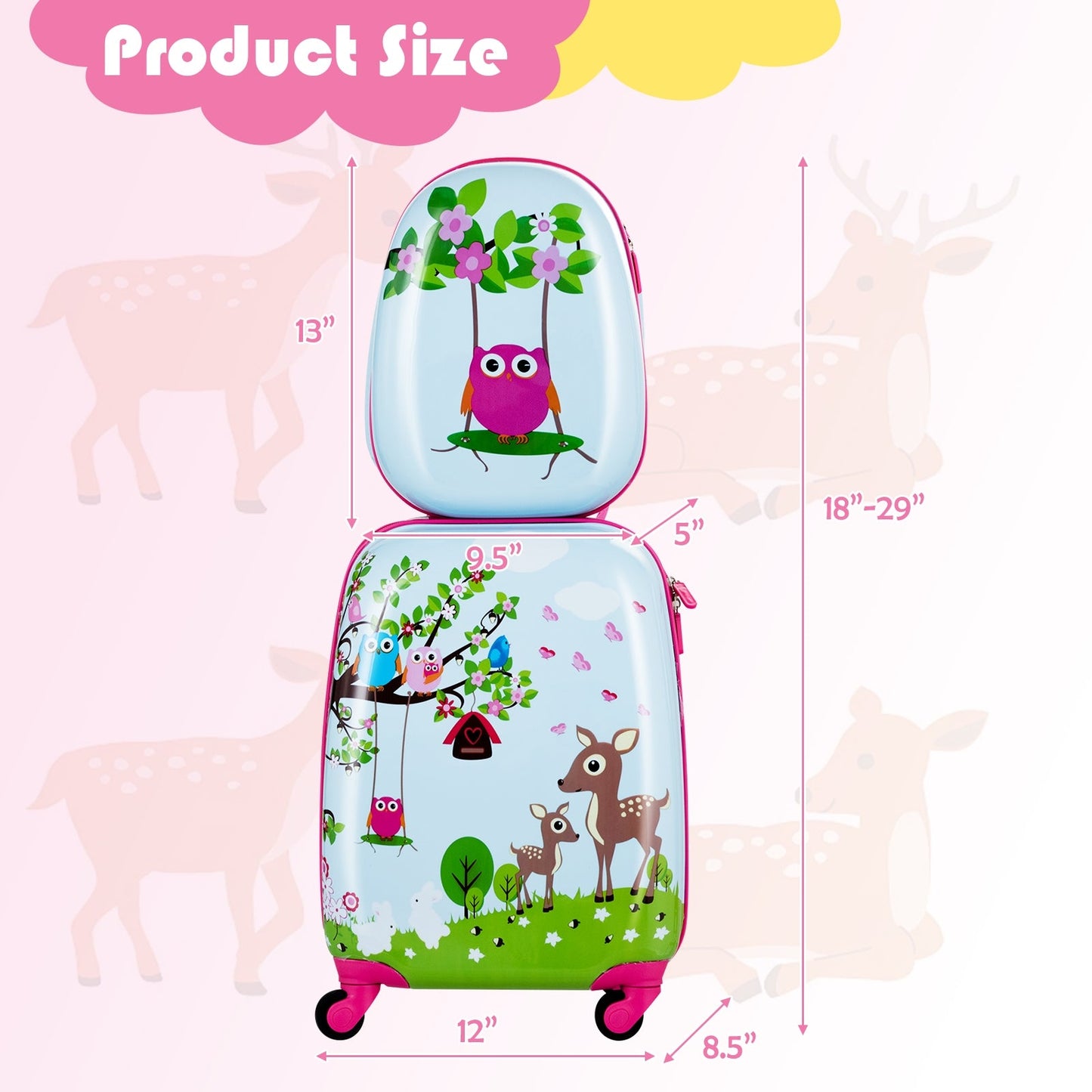 Gbruno 2 Pieces Kids Suitcase and Backpack Set